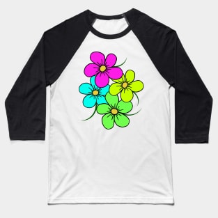 colorful blooming flower, flowery, floral pattern Baseball T-Shirt